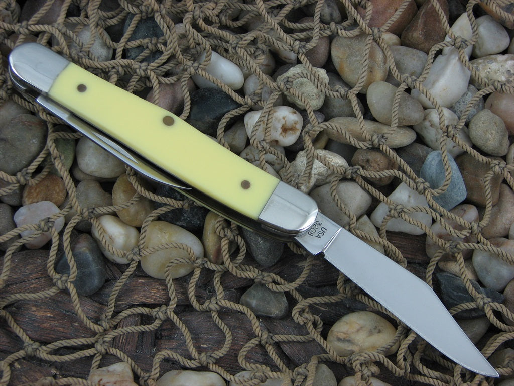 Case Millennium 2000 Yellow Delrin Pen Knife with TruSharp steel 3208 MM224