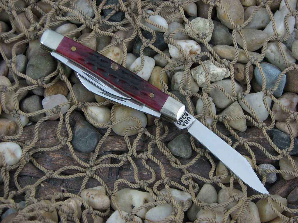 Case Millennium 2000 Red Bone Small Stockman with TruSharp steel 6333 MM078
