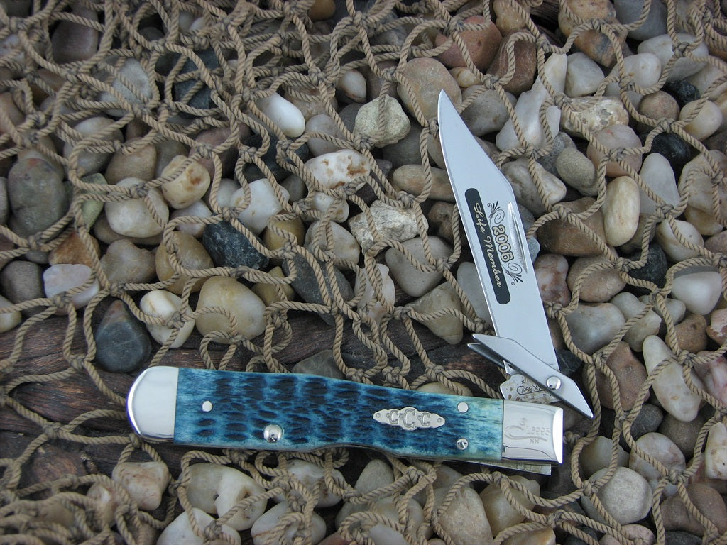 Case Collectors Club 2005 Mediterranean Blue Bone Cheetah Cub with TruSharp steel 611 1/2 07507