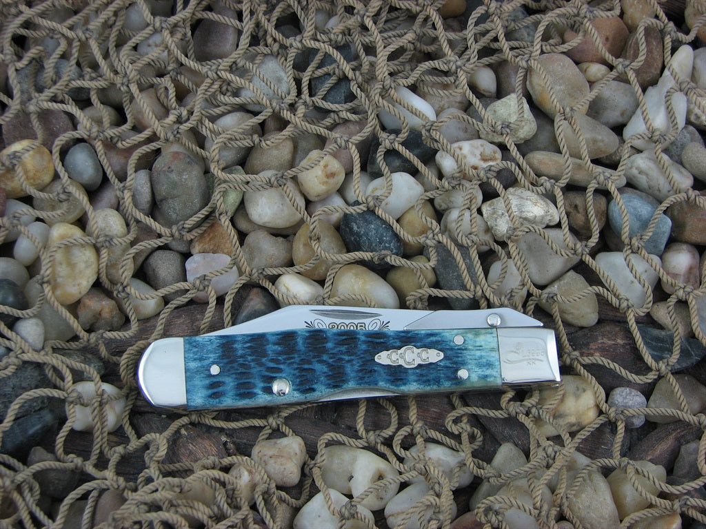 Case Collectors Club 2005 Mediterranean Blue Bone Cheetah Cub with TruSharp steel 611 1/2 07507