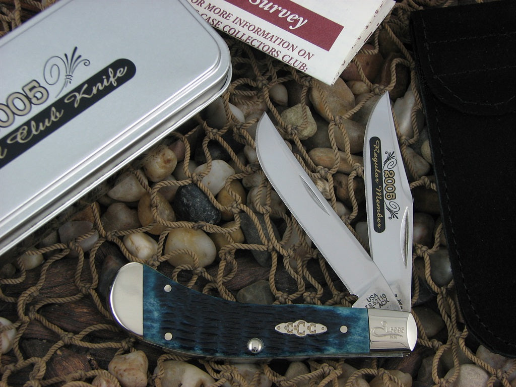 Case Collectors Club 2005 Mediterranean Blue Bone Saddlehorn with TruSharp steel 62110 07506
