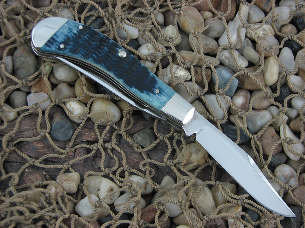 Case Collectors Club 2005 Mediterranean Blue Bone Saddlehorn with TruSharp steel 62110 07506