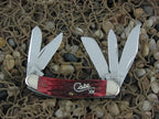 Case Cutlery 2002 Cranberry Bone Silver Script 5 Blade Sowbelly TruSharp 6539