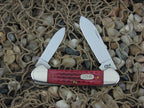 Case Cutlery 1997 Red Pocketworn Bone Canoe with TruSharp steel 62131