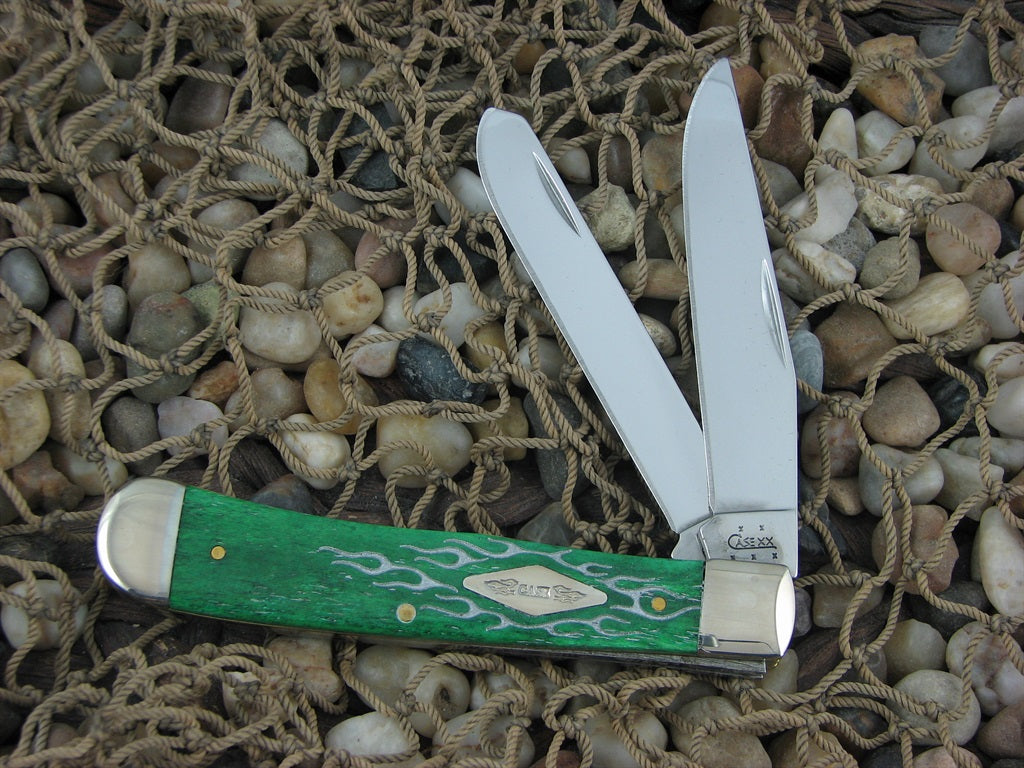 Case Cutlery 2005 Custom Chopper Green Bone Trapper TruSharp 6254 01567