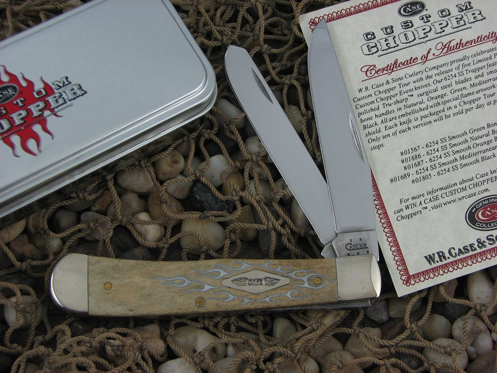 Case Cutlery 2005 New Black Bone Trapper with TruSharp steel 6254 01805