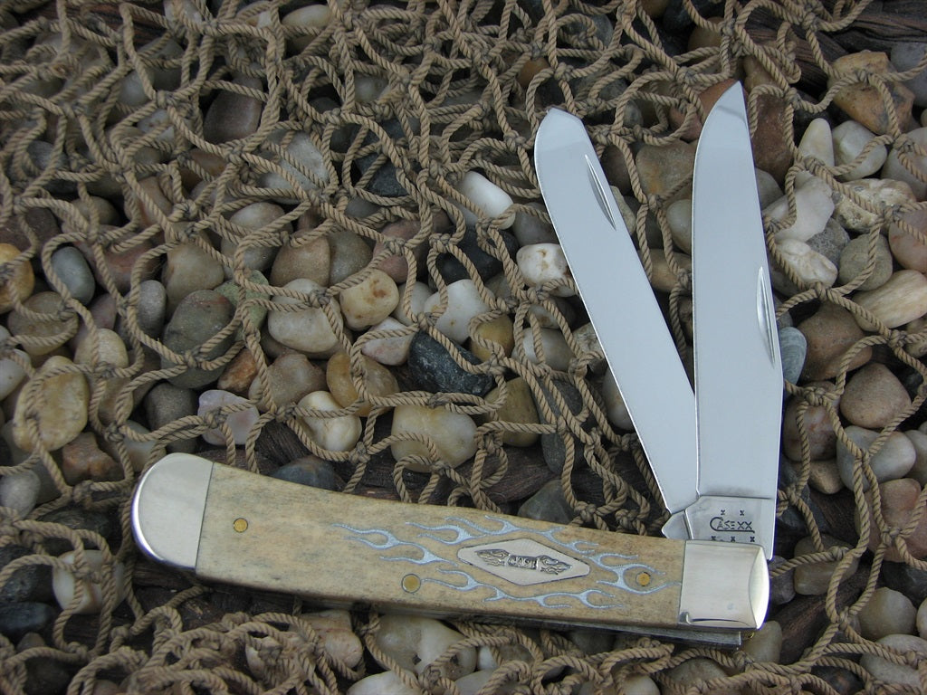 Case Cutlery 2005 Custom Chopper New Black Bone Trapper TruSharp 6254 01805