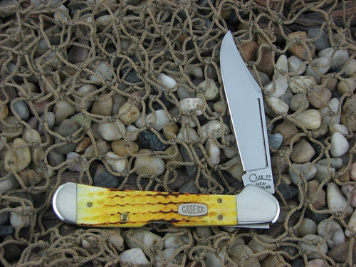 Case XX 1998 Yellow SnakeSkin Bone Copperlock with TruSharp steel 61549L 02305