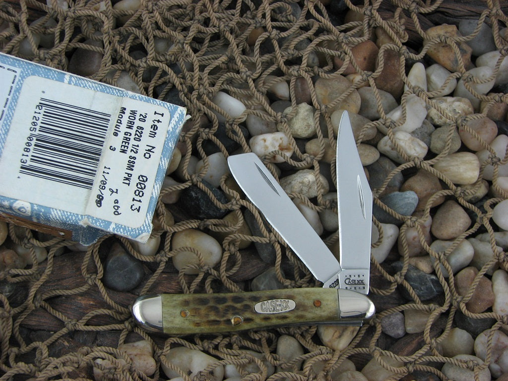 Case Knives 2000 Green PocketWorn Bone Trapper Nut with TruSharp steel 6220.5 00813
