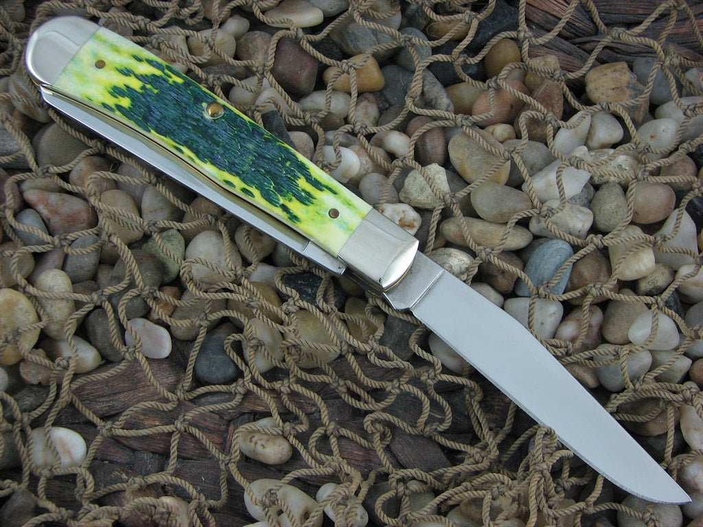 Case Knives 2002 Limited Edition Green Apple Bone Trapper with TruSharp steel 6254 11075