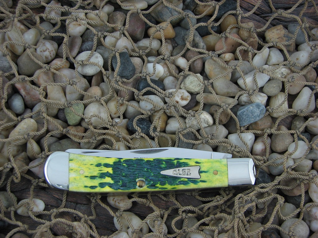 Case Knives 2002 Limited Edition Green Apple Bone Trapper with TruSharp steel 6254 11075