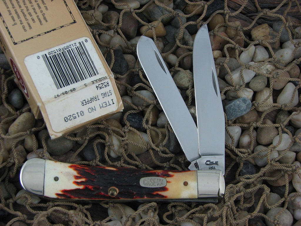 Case Knives 1997 Red Stag Trapper with TruSharp steel 5254 01520