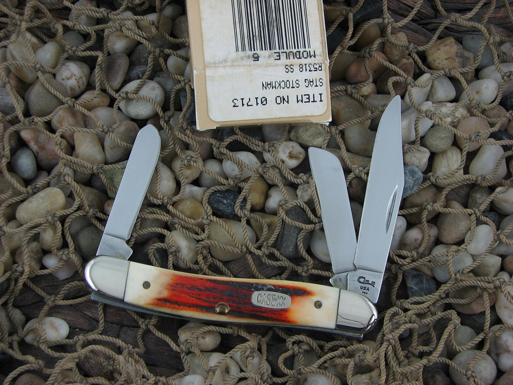 Case Knives 1997 Red Stag Stockman with TruSharp steel 5318 01713