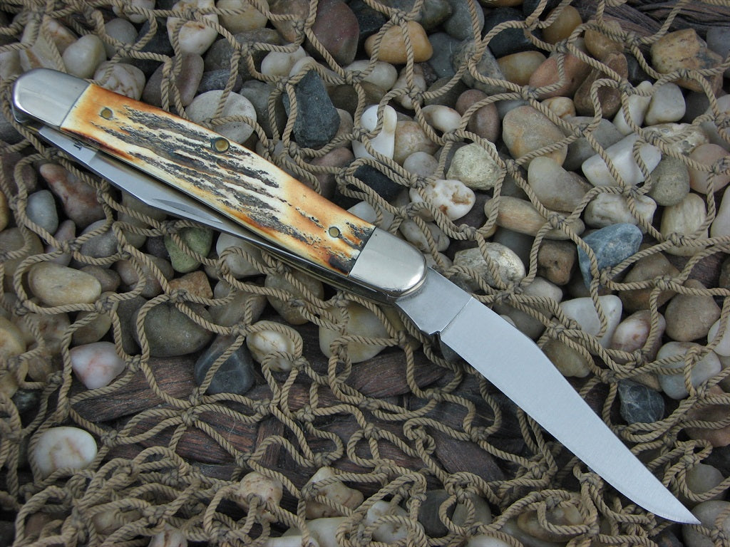Case Cutlery 2007 Burnt Stag Muskrat with TruSharp steel 08429