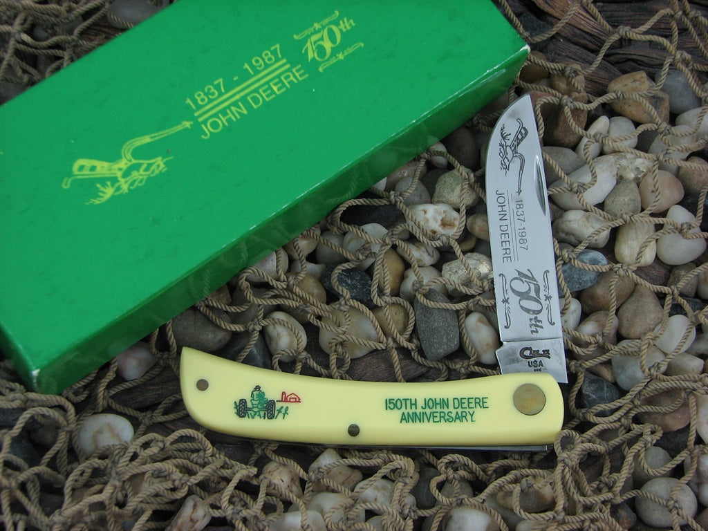 Case Cutlery 1997 John Deere Yellow Delrin Sodbuster Jr with CV steel 3137