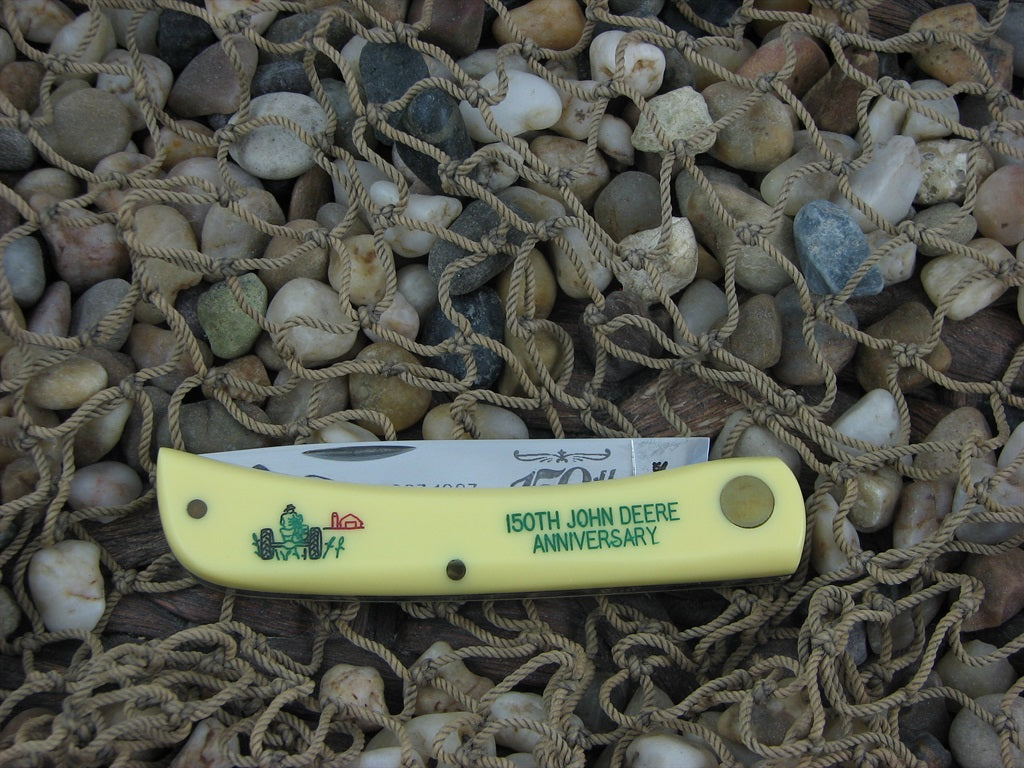 Case Cutlery 1997 John Deere Yellow Delrin Sodbuster Jr with CV steel 3137