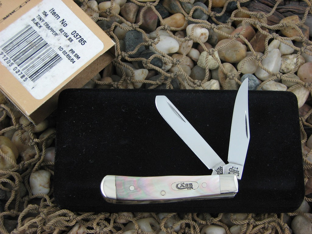 Case Cutlery 2004 Black Pearl Tiny Trapper with TruSharp steel 82154 03785