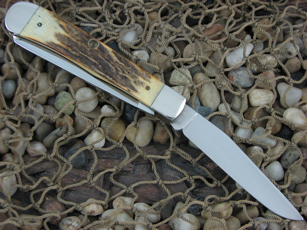 Case Cutlery 1985 Heart of Dixie Burnt Stag Trapper with TruSharp steel 5254