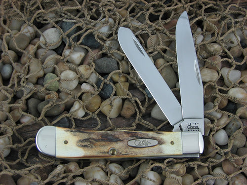 Case Cutlery 2000 Burnt Stag Trapper with TruSharp steel 5254 