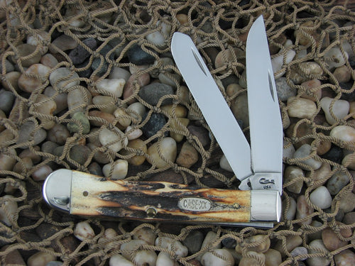 Case Cutlery 1997 Burnt Stag Trapper with TruSharp steel 5254 