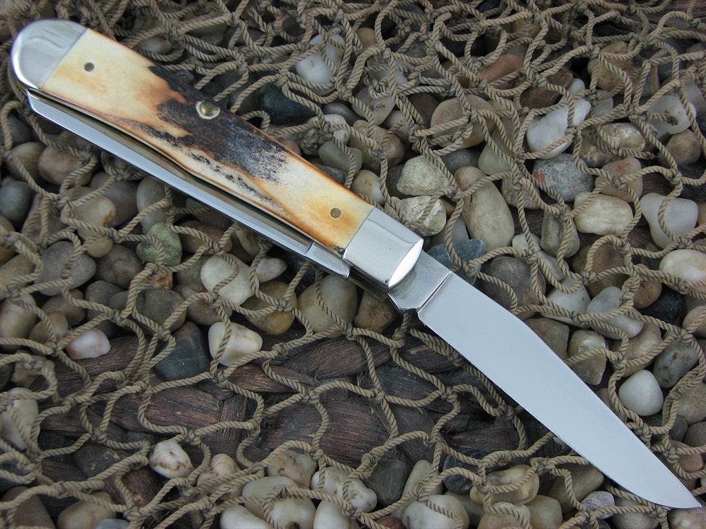 Case Cutlery 1997 Burnt Stag Trapper with TruSharp steel 5254