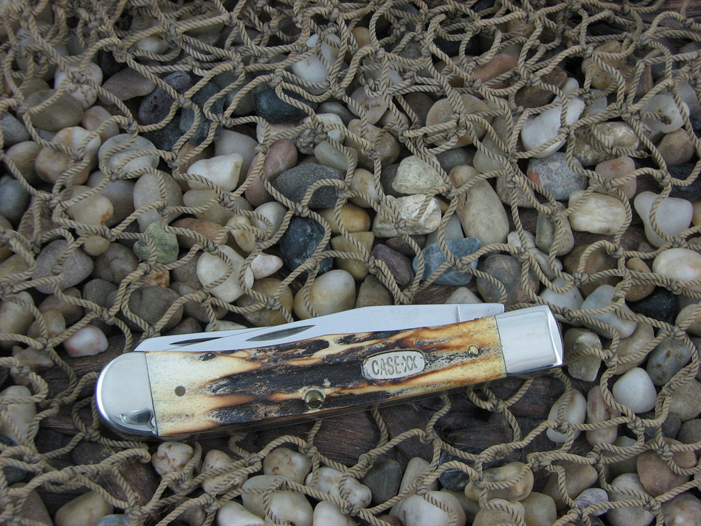 Case Cutlery 1997 Burnt Stag Trapper with TruSharp steel 5254