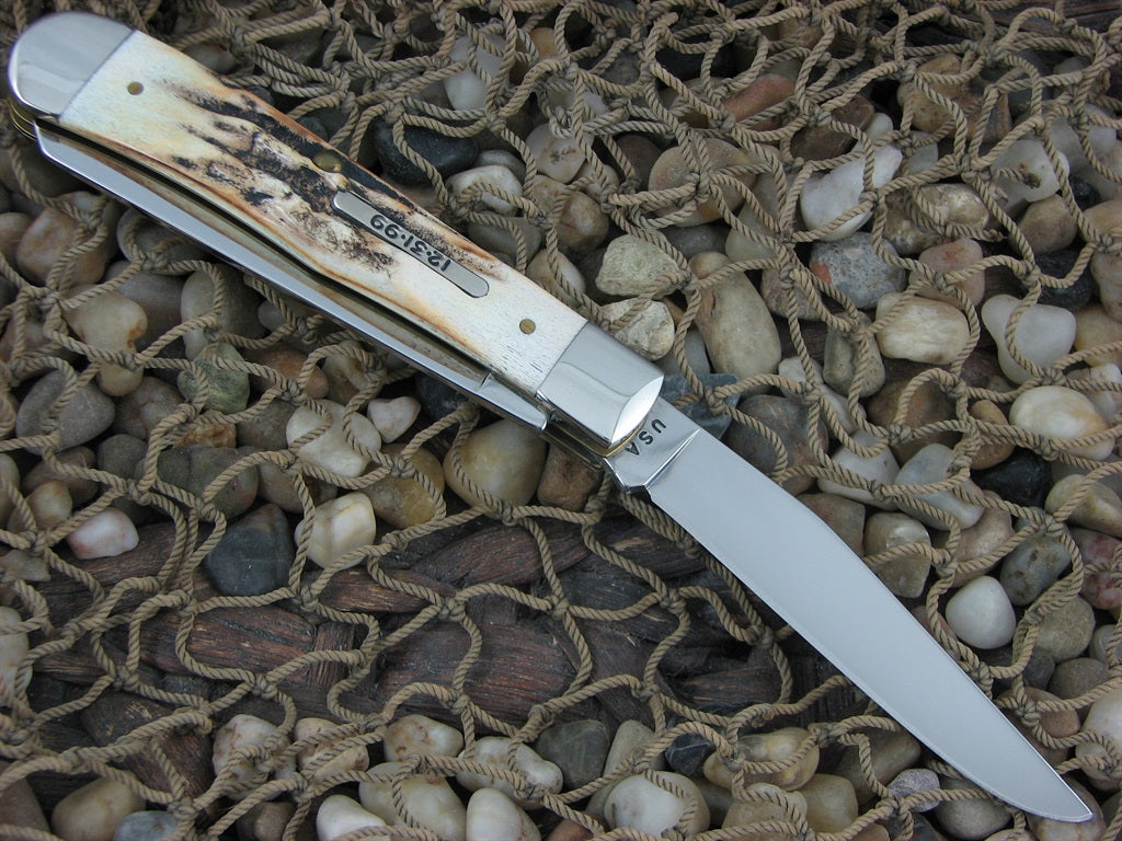 Case Cutlery 2000 Born on 12-31-99 Burnt Stag Trapper TruSharp 5254