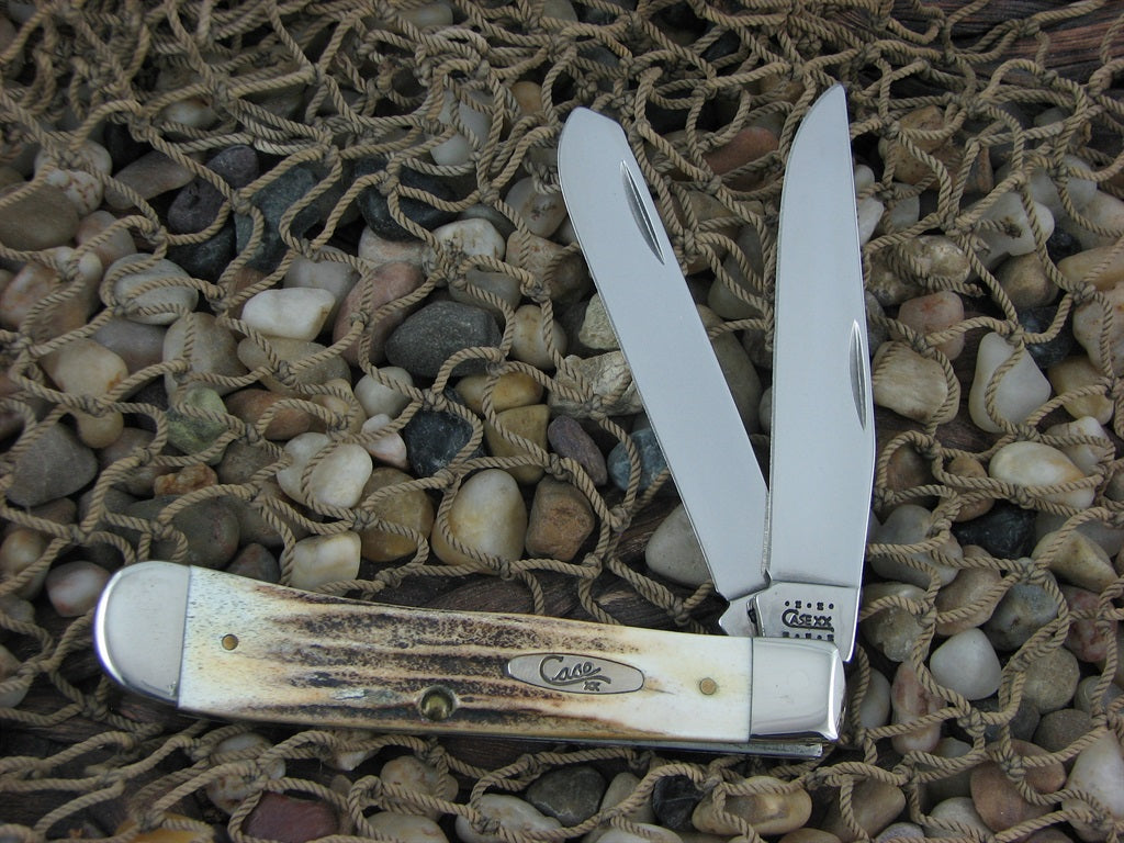 Case Cutlery 2000 Burnt Stag Trapper with TruSharp steel 5254 