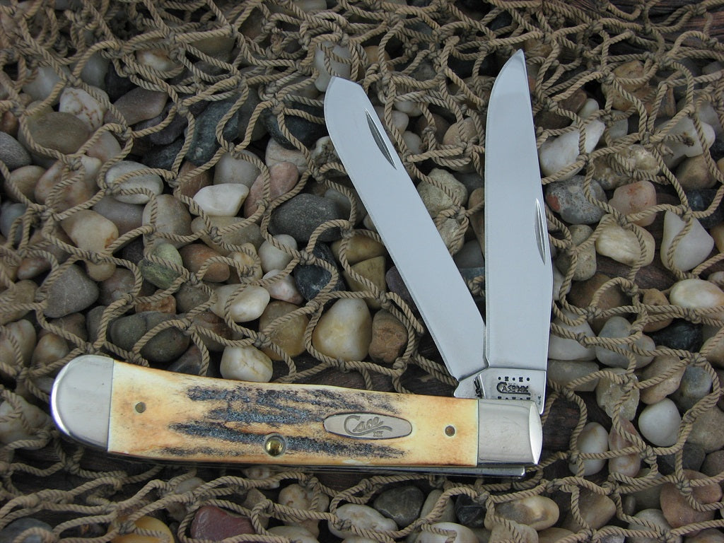 Case Cutlery 2000 Burnt Stag Trapper with TruSharp steel 5254 