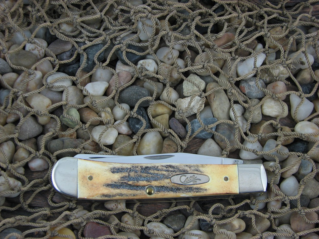 Case Cutlery 2000 Burnt Stag Trapper TruSharp 5254 *Factory Imperfection