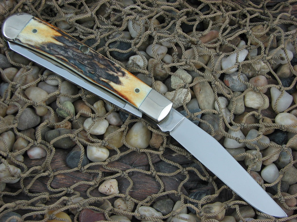 Case Cutlery 1996 Shield Transition Burnt Stag Trapper TruSharp 5254