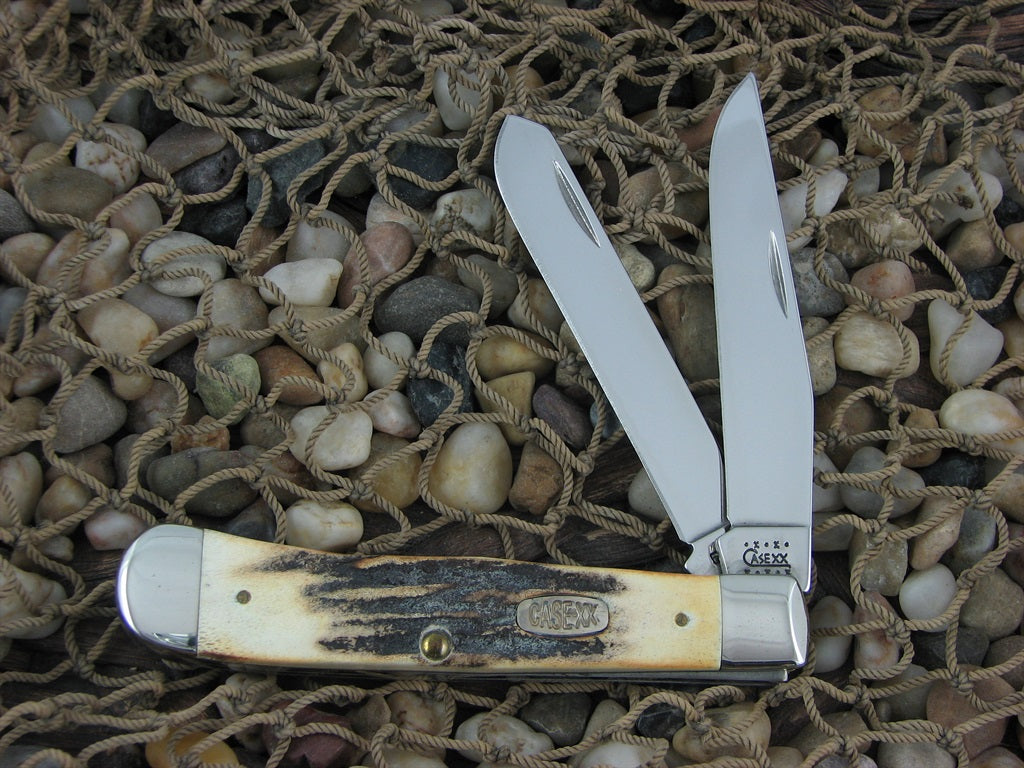 Case Cutlery 2000 Burnt Stag Trapper with TruSharp steel 5254 