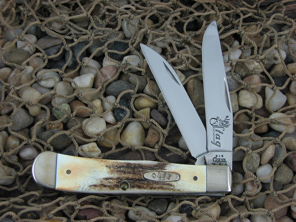 Case Cutlery 2004 Burnt Stag Trapper with TruSharp steel 5254 