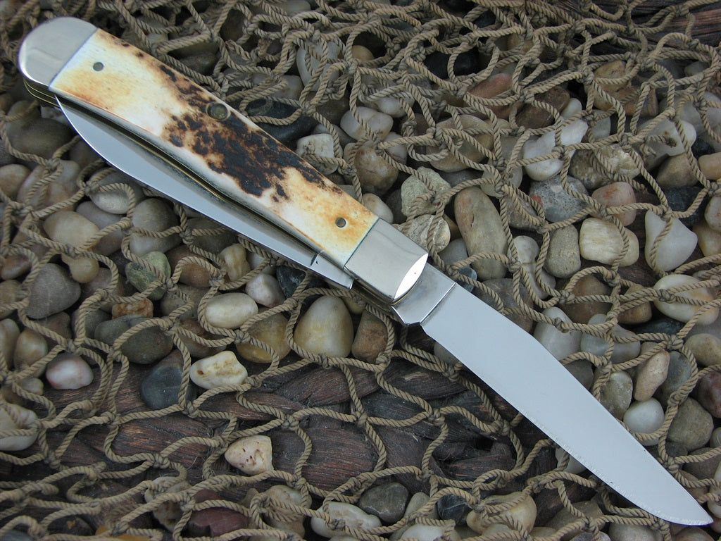 Case Cutlery 2004 Burnt Stag Trapper with TruSharp steel 5254
