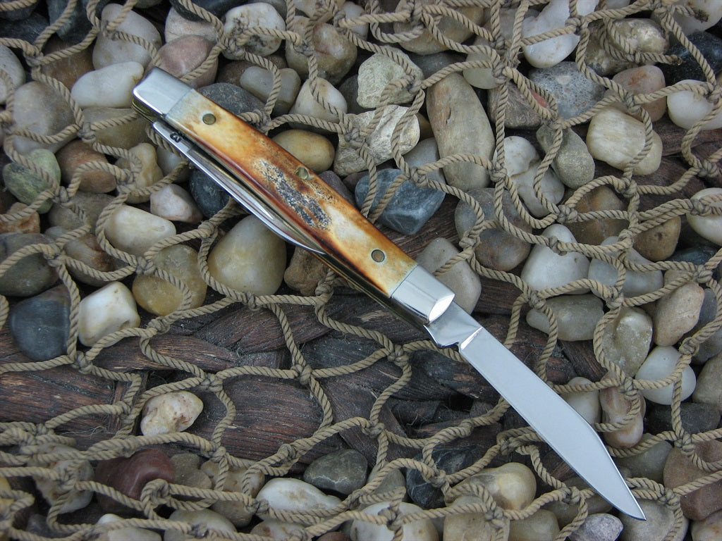 Case Cutlery 1989 Burnt Stag Pen Knife with TruSharp steel 5233 #A