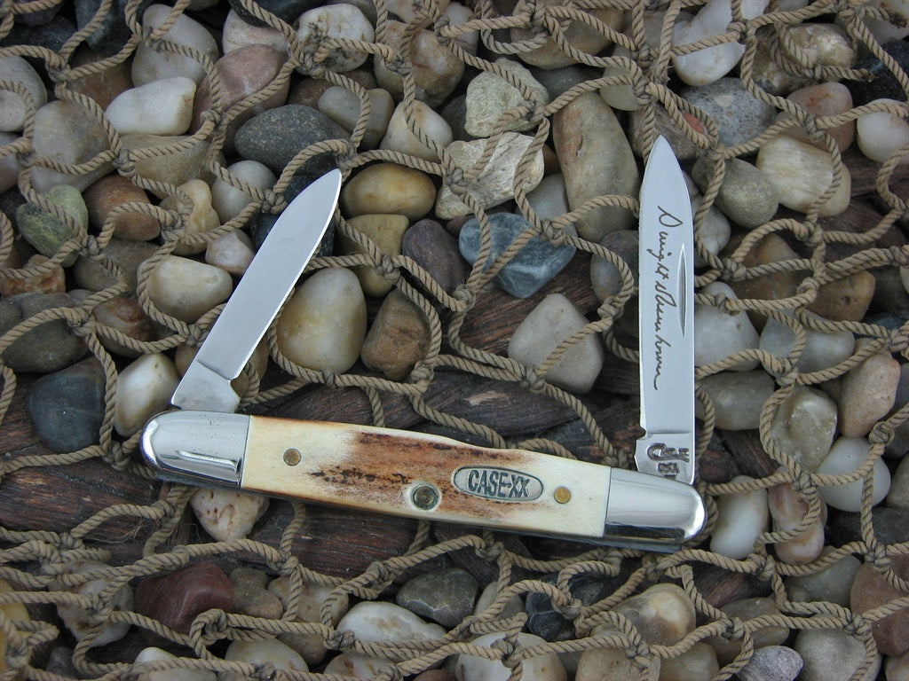 Case Knives 1997 Burnt Stag Eisenhower with TruSharp steel 05263 