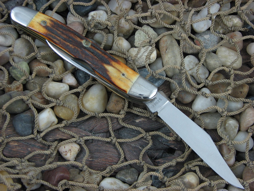 Case Knives 1976 Razor Edge Burnt Stag Jack Knife with TruSharp steel 52087