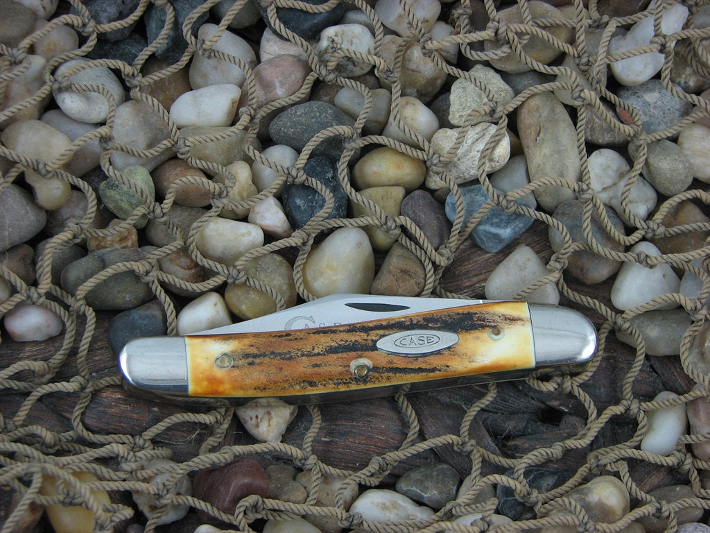 Case Knives 1976 Razor Edge Burnt Stag Jack Knife with TruSharp steel 52087