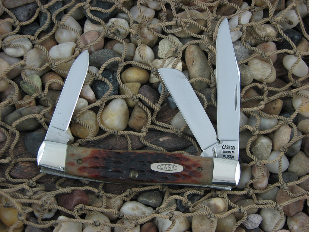 Case XX 1991 Brown Bone Medium Stockman with Carbon steel 63032 
