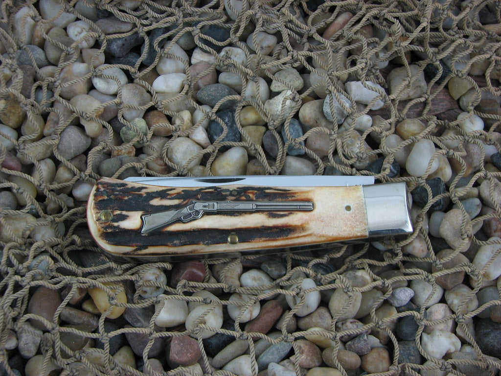 Winchester Knives 1994 Burnt Stag Bullet Trapper with Carbon steel 28103.5