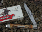Winchester Knives 1989 Burnt Stag Banana Trapper with Carbon steel 1950 
