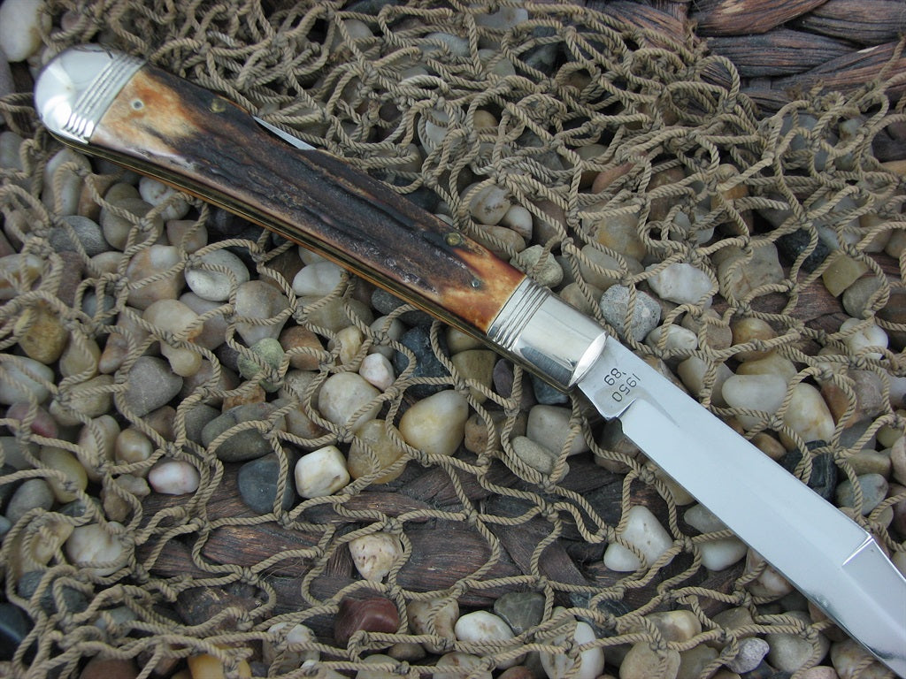 Winchester Knives 1989 Burnt Stag Banana Trapper with Carbon steel 1950