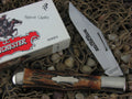 Winchester Knives 1991 Burnt Stag Large Coke Bottle with Carbon steel 1920S 