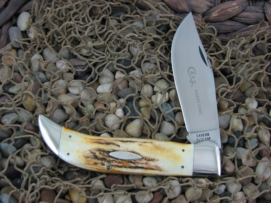 Case Cutlery 1976 Burnt Stag Clasp Knife with TruSharp steel 5172 