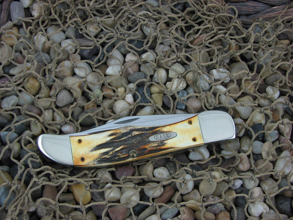 Case Cutlery 1992 Burnt Stag Folding Hunter with TruSharp steel 5265