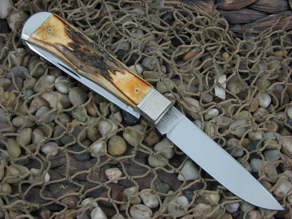 Case Bradford Classic 1992 Burnt Stag Bullet Trapper with Carbon steel 5223
