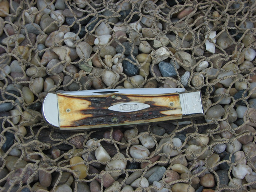 Case Bradford Classic 1992 Burnt Stag Bullet Trapper with Carbon steel 5223