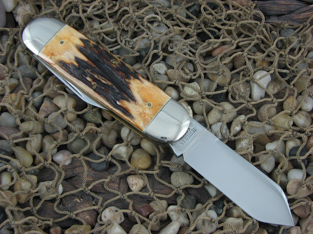 Case Classic Brothers 1995 Burnt Stag Sunfish Elephant Toe with Carbon steel 52050