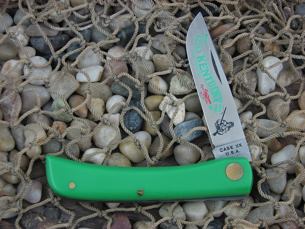 Case Cutlery 1975 Green Delrin Sodbuster Jr with Carbon steel G137 