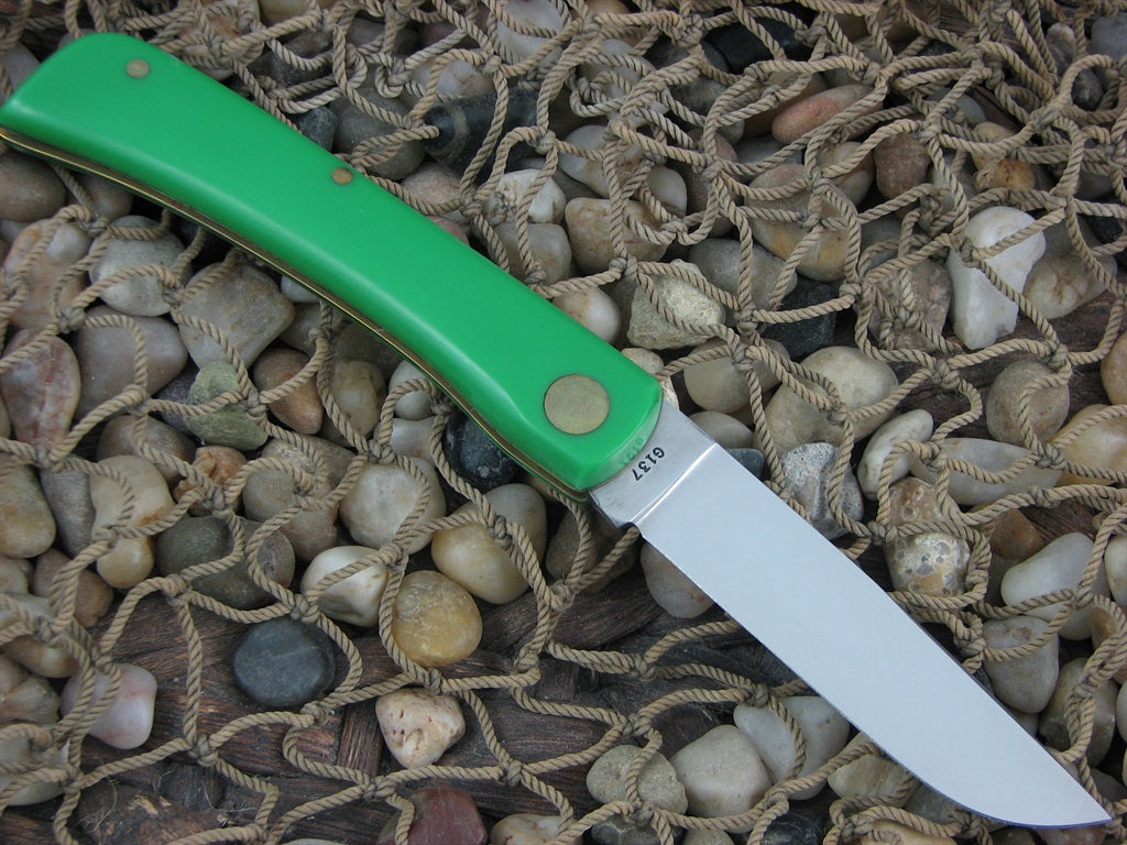 Case Cutlery 1975 Green Delrin Sodbuster Jr with Carbon steel G137